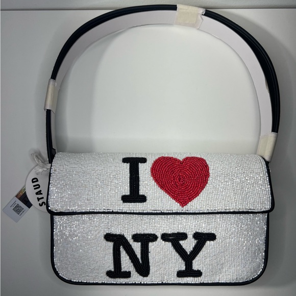 Staud I Love NY Tommy Viral Beaded Shoulder Bag Purse Handbag - Picture 6 of 12